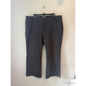 Caribbean Joe Woman Dark Gray Straight Leg‎ Stretch Pants Size 20W Cotton Blend